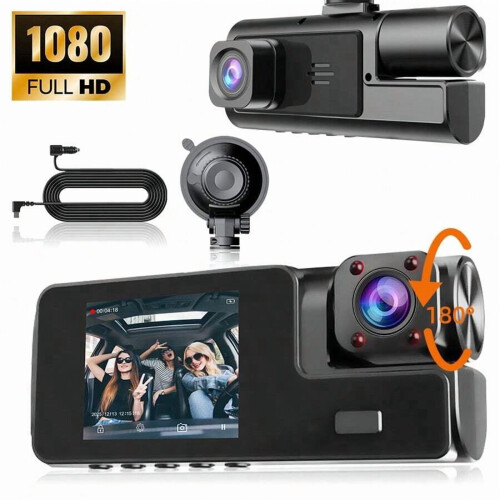 Dash Cam 3-Channel 1080P 170 Wide Angle with IR Night