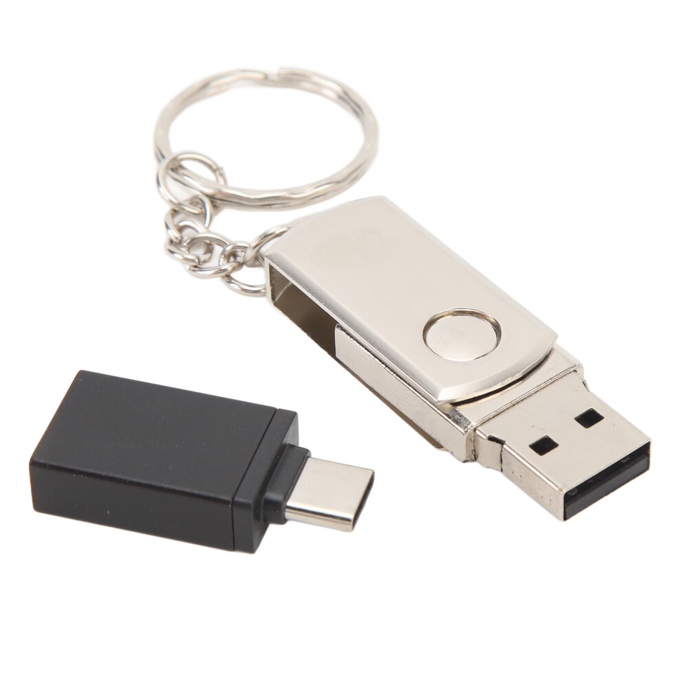 8Gb Usb 2.0 Flash Drive With Type C Adapter For Laptop & Tablet Silver 7681387580564
