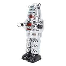 Metal Fencing Robot Collectible Toy, Silver, Tinplate, Adult Clockwork Figurine