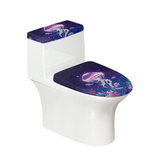 Ensemble de 2 housses de toilette élastiques « Méduse et Mer Étoilée » avec motif élastique