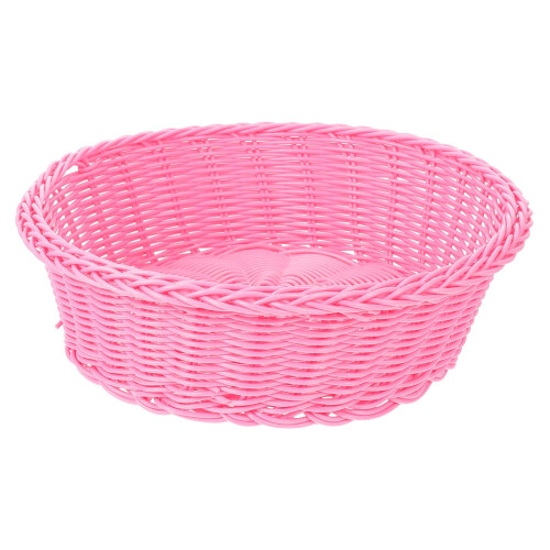 Storage Basket Fruits Round Pink Plastic 1Pcs