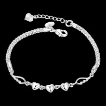 Heart Charm Bracelet for Women Allergy-Free Alloy Wing