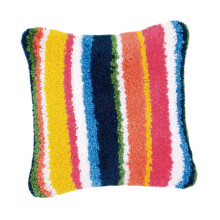 Housse de coussin Ă motif arc-en-ciel avec kit de crochet Ă loquet, 43 x 43 cm