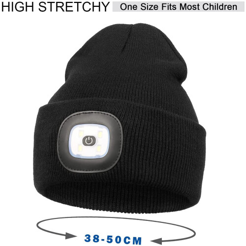 Καπέλο Morttic LED Beanie για παιδιά – Επαναφορτιζόμενο USB, Σκούφος με νυχτερινό φως 1
