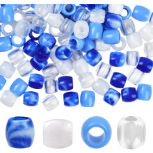 Perles tressées en résine, 4 couleurs, grand trou, 120 pièces