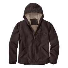 Lässige Herren-Kapuzenjacke – Unifarben, mit Reißverschluss und Tasche, lockerer Sweatshirt-Cardigan, Kaffeebraun, XL