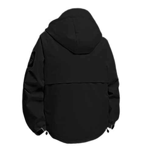 Ανδρικό μονόχρωμο μπουφάν πολλαπλών χρήσεων με κουκούλα, αδιάβροχο, αντιανεμικό, 2