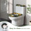 Panda- und Sonnenblumen-WC-Deckelbezug mit elastischem Rand 4