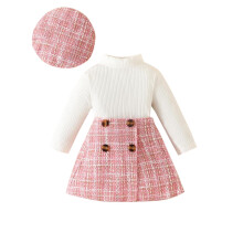 Completo abito in tweed rosa per bambina, taglia 3-4T