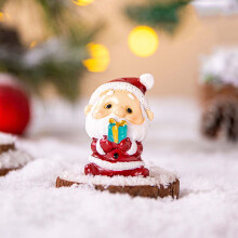 Weihnachtsmann-Figur aus Kunstharz – Miniatur-Tischdekoration, handgefertigte Figur für Zuhause und als Geschenk (Einzelstück, Erstickungsgefahr)