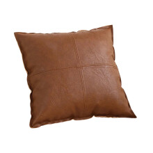 Fodera per cuscino in similpelle color cognac, 20x20 pollici