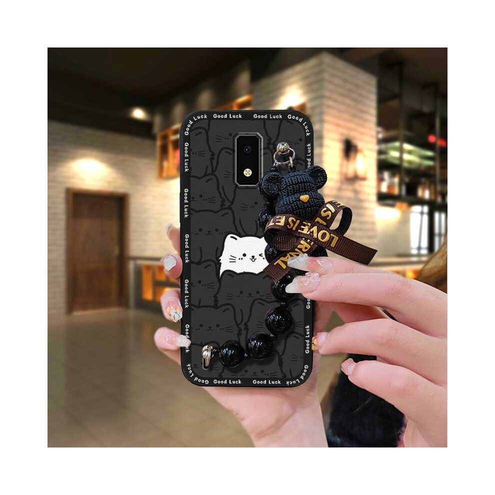 Blu View4 Phone Case – Cartoon Black Pearl Bear Bracelet, Dirt-Resistant, Skin-Friendly, Anti-Knock, Waterproof White,Black 9493189657652