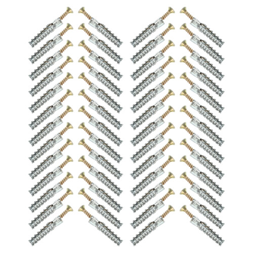 Conjunto com 50 buchas de parede reforçadas em aço para drywall. 1