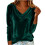 Top de manga larga de color liso para mujer con cuello drapeado. 2