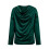 Top de manga larga de color liso para mujer con cuello drapeado. 4