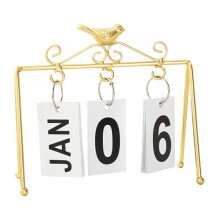 Kalender Vogel Eisen Klappkalender Heimdekor Schreibtisch Dekorative Ornament Schreibtischkalender 2024-2025