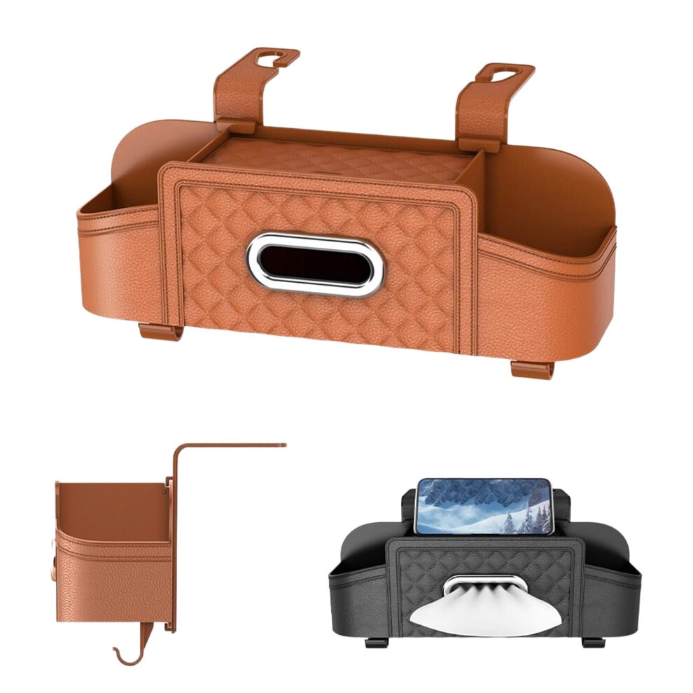 Car Headrest Backseat Organizer With Cup Holder & Hooks Â Universal For Suv, Sedan, Truck; Compatible With Most Vehicles 9493189656129