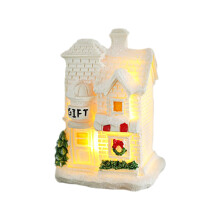 Décoration de maison de Noël en résine LED pour village d'hiver