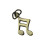 Music Note Charm Pack Metal Jewelry Accessory 6 pcs 8