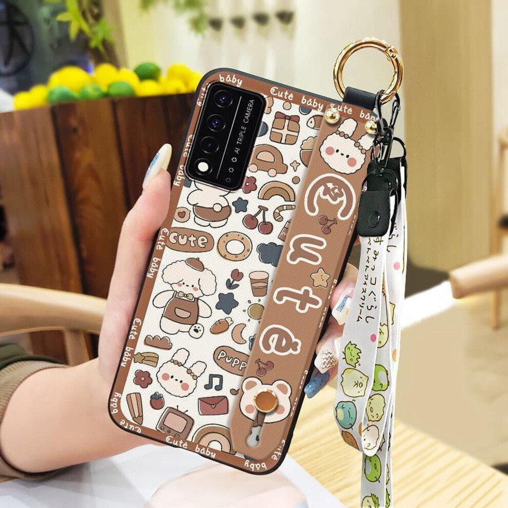 Phone Case Compatible With Tcl T-Mobile Revvl V+ 5G/Revvl V Plus 5G Â Shockproof Silicone Lanyard Cover With Kickstand & Wristband 9482726306344