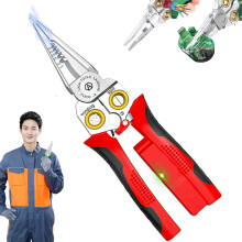 8-in-1 Wire Stripper with Voltage Tester, Foldable Electrical Pliers, Crimping & Cutting Tool – Compatible with Home Repair