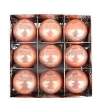 Ensemble de 6 décorations de Noël en perles de plastique, or rose, 9 pièces