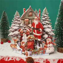 Carte de Noël 3D Scène de fêtes Carte de vœux interactive