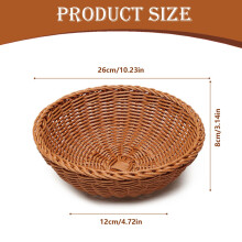 Wicker Fruit & Bread Basket – Handwoven Round Serving Bowl, Compatible with Kitchen Decor