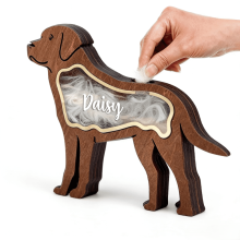 Grensoverschrijdende creatieve houten opbergdoos voor dierenharen, houten bewaardoos voor dierenharen, houten bewaardoos voor hondenhaar