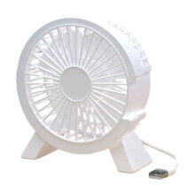 5" Quiet USB Desk Fan, 360 Adjustable, Powerful Airflow for Home/Office – White, Compatible with USB Power