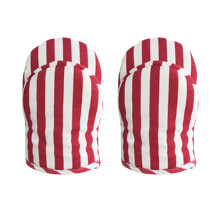 1 Pair Stripes Heat Resistant Thicken Oven Gloves Baking Gloves Oven Mitts for Home Restaurant (Red)