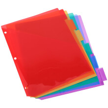 GooHochy 6pcs Tabbed Three-ring Binder Dividers for Students and Professionals