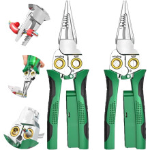 8-in-1 Wire Stripper Twister with Voltage Tester, Cable Scissors & Pliers for Electricians (1PC), compatible with standard wires