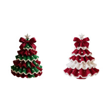 5" DIY Crochet Christmas Tree Kit with Pearl Bow, Beginner-Friendly Holiday Craft Set, Xmas Party Decorations
