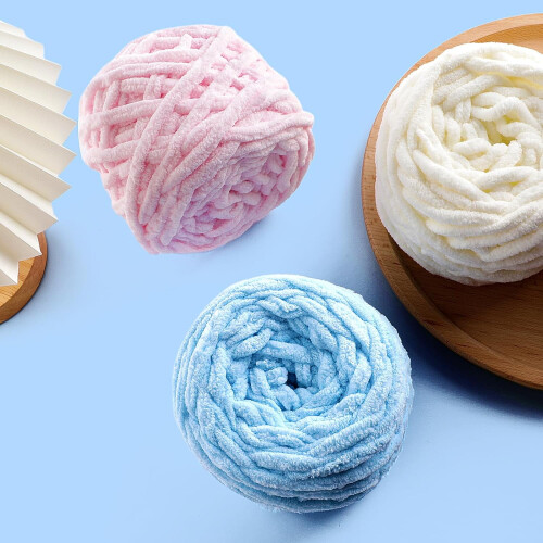Chunky Knit Blanket Yarn Fluffy Jumbo Chenille Bulky