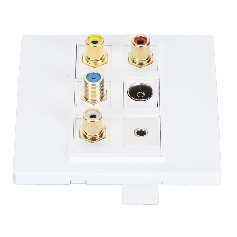Multimedia Wall Plate 3.5Mm F Type Tv9.5 3 Rca Av Coaxial Panel 8731387581807
