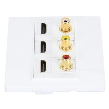 86mm Wall Plate with 3 HDMI & RCA Ports, 4K 1080P 60Hz