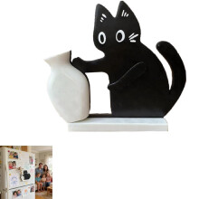 Cat Whisker Holder & Vase, Acrylic Pet Memorial Magnet Ornament for Fridge – Compatible with Cats Lover Gifts