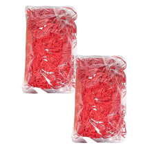 2 Pack 30g Raffia Paper Shreds, Grass Shredded Paper Filler Red Raffia Paper Filler Grass for Xmas Easter Gift Wrapping Basket Filling Party Supply