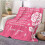 Pink Rose Print Soft Throw Blanket 50x60 inches 2