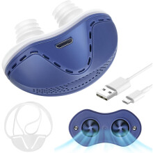 Electric Anti Snore Device, Mini Portable Stop Snoring Devices Stopper for Home or Hotle, Adjustable Wind Speed, Blue