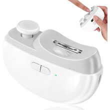 Upgraded 3-in-1 Auto Nail Clipper with LED Light, Chip Collector & Anti-Splash—Compatible with Adults/Seniors, White