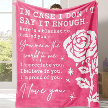 Pink Rose Print Soft Throw Blanket 50x60 inches