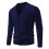 Ανδρικό Μονόχρωμο Πλεκτό Ζακέτα με V-Neck, Σχέδιο Ζακάρ, Μακρυμάνικο Πουλόβερ, 7