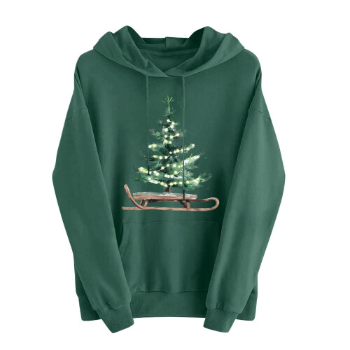 Damen-Fleecepullover mit Weihnachtsprint 1