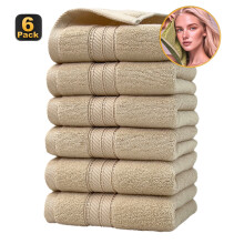 Ensemble de 6 serviettes de toilette douces et ultra-absorbantes (400 g/m²) pour salle de bain, salle de sport, douche, hôtel et spa.