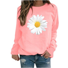 Pull à manches longues pour femme, imprimé marguerites, blouse et haut pour femme