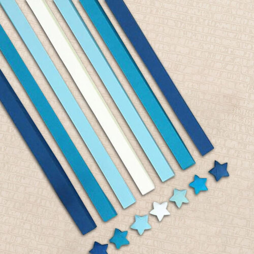 Λωρίδες χειροτεχνίας Lucky Stars Origami, διπλής όψης, με γυαλιστερές λωρίδες Wish, διπλής