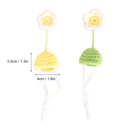 2Pcs Tiny Hamster Hats with Adjustable Strap for Small Pets, 4x3.2cm 1
