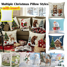 Fundas de cojín navideñas de 17,7 x 17,7 pulgadas con relleno, funda de almohada para sofá de sala de estar, decoración festiva para ambiente
